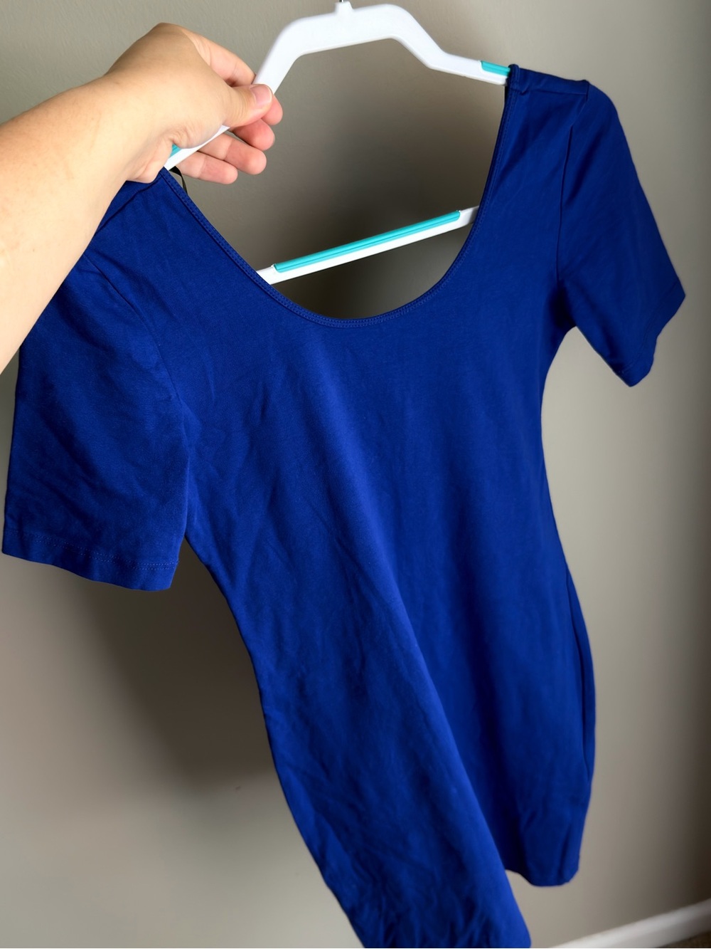 Women's Scoop Neck Short Sleeve Top - Royal Blue